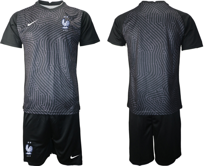 Cheap Men 2021 France black goalkeeper soccer jerseys